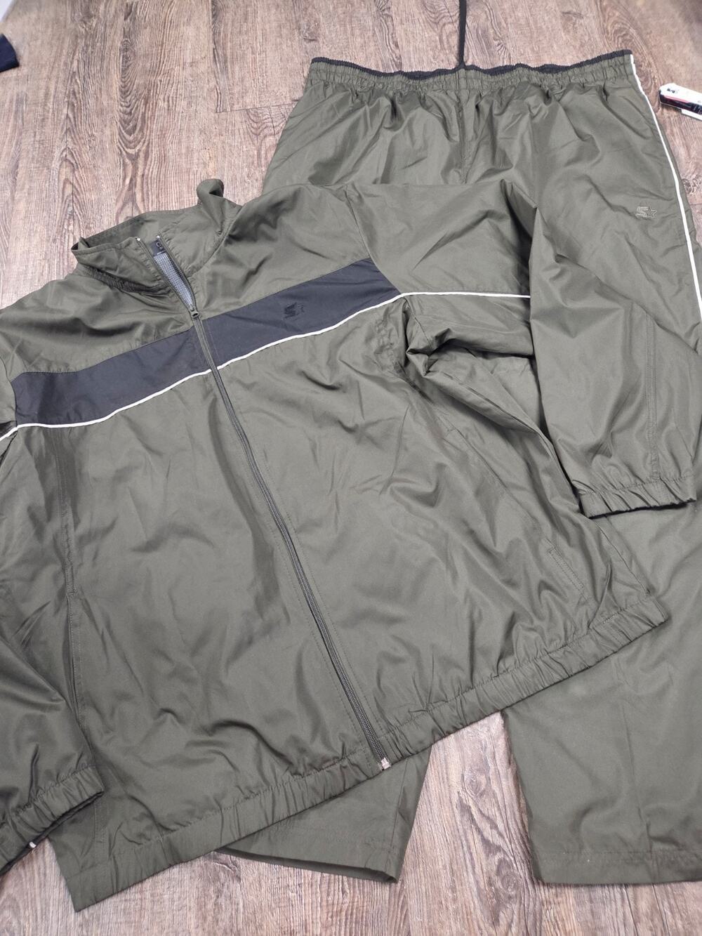 Starter NWT Dark Green Men's Track Suit Set Jacket Pants 2XL + XL